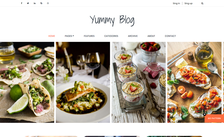 简约有吸引力的设计免费的 Bootstrap5个人主页经验分享美食博客主网站模板自适应HTML5网站模板免费下载
