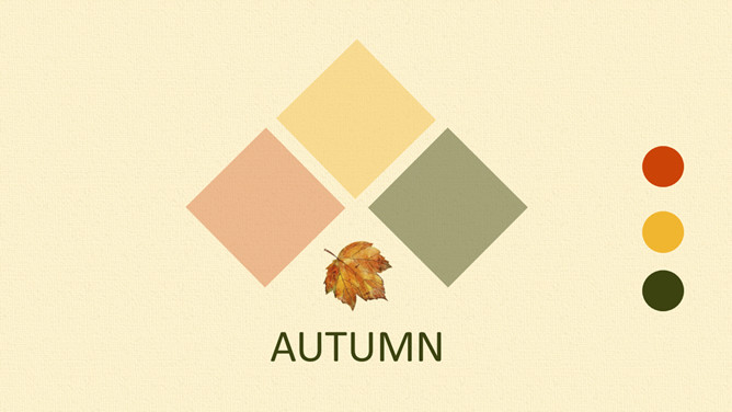 布纹背景秋天落叶树叶工作总结PPT模板整套素材免费下载